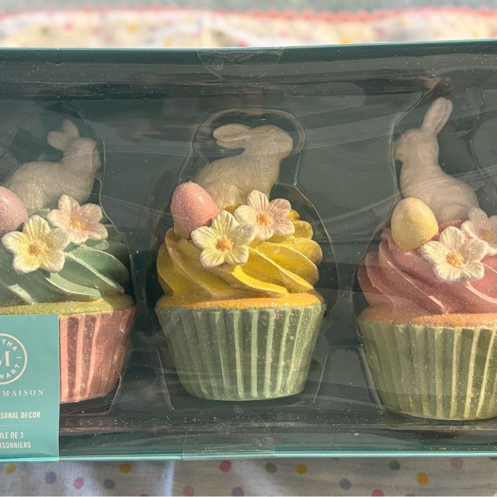Martha Stewart Pastel Bunny Cupcake Toppers - Yellow, Pink, Mint
